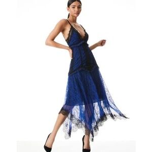 Elegant Blue Lace Dress